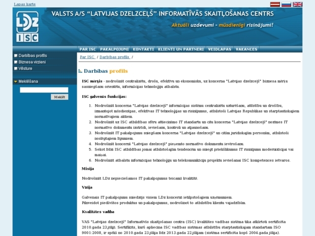 Informatīvās skaitļošanas centrs, Latvijas dzelzceļš, VAS